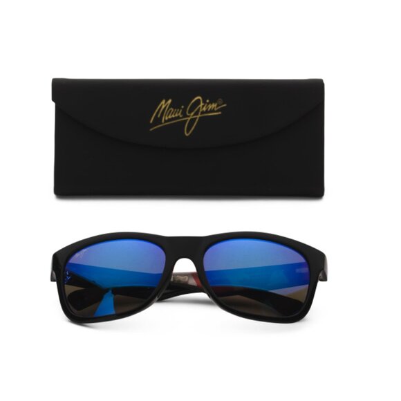 MAUI JIM Black/Blue 57.5mm Designer Sunglasses